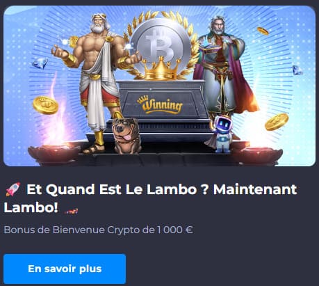 Winning Casino bonus bienvenue Crypto