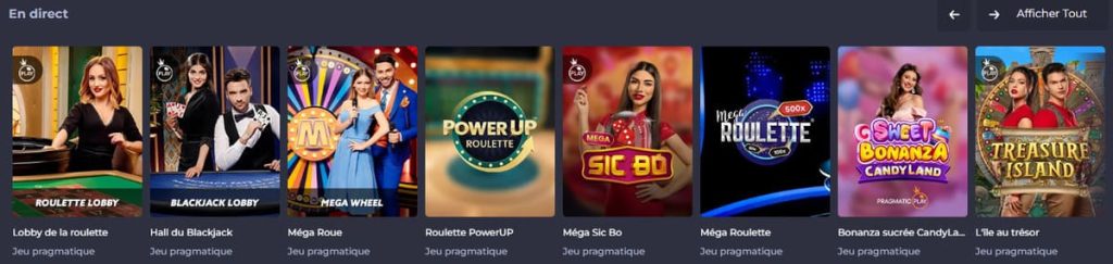 Winning Casino jeux live