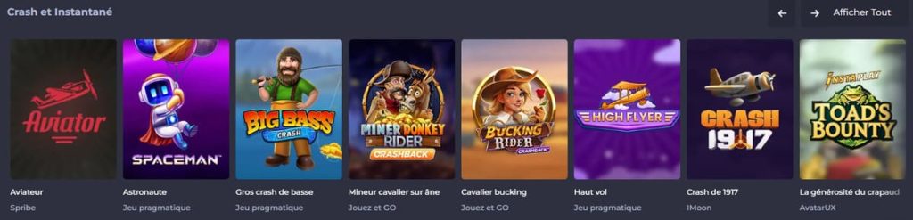 Winning Casino mini jeux
