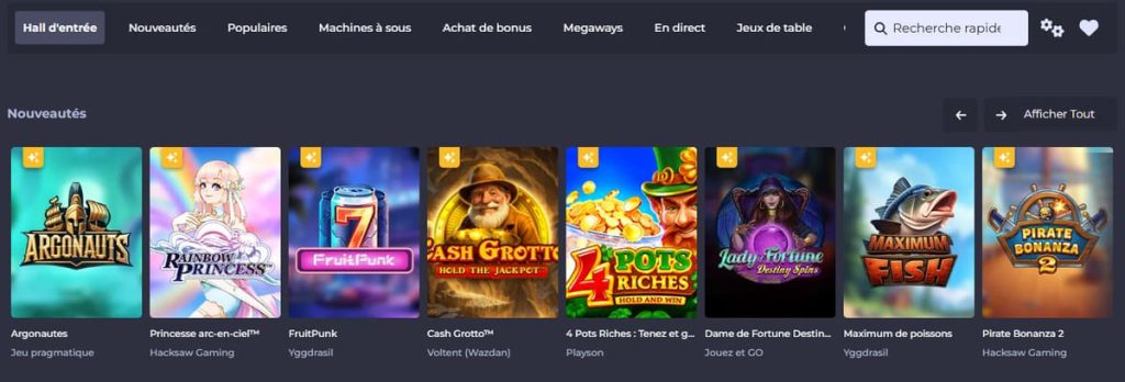 Winning Casino jeux