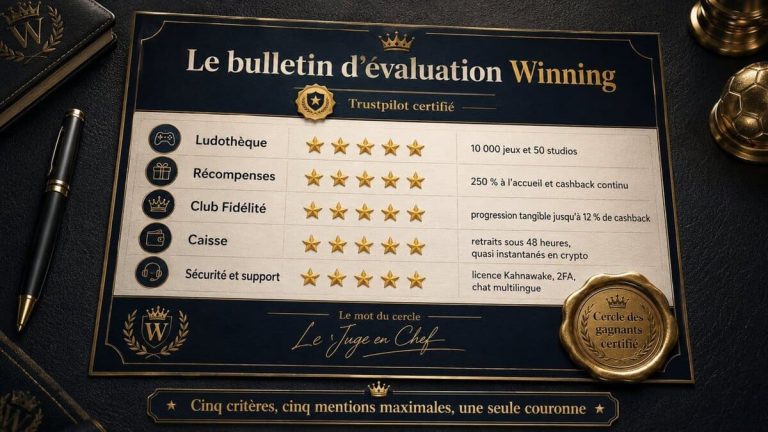 bulletin évaluation Winning Casino