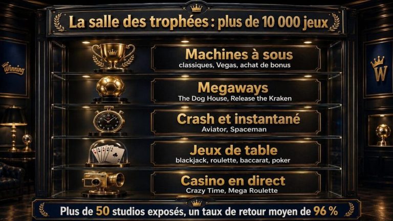 salle trophées Winning Casino